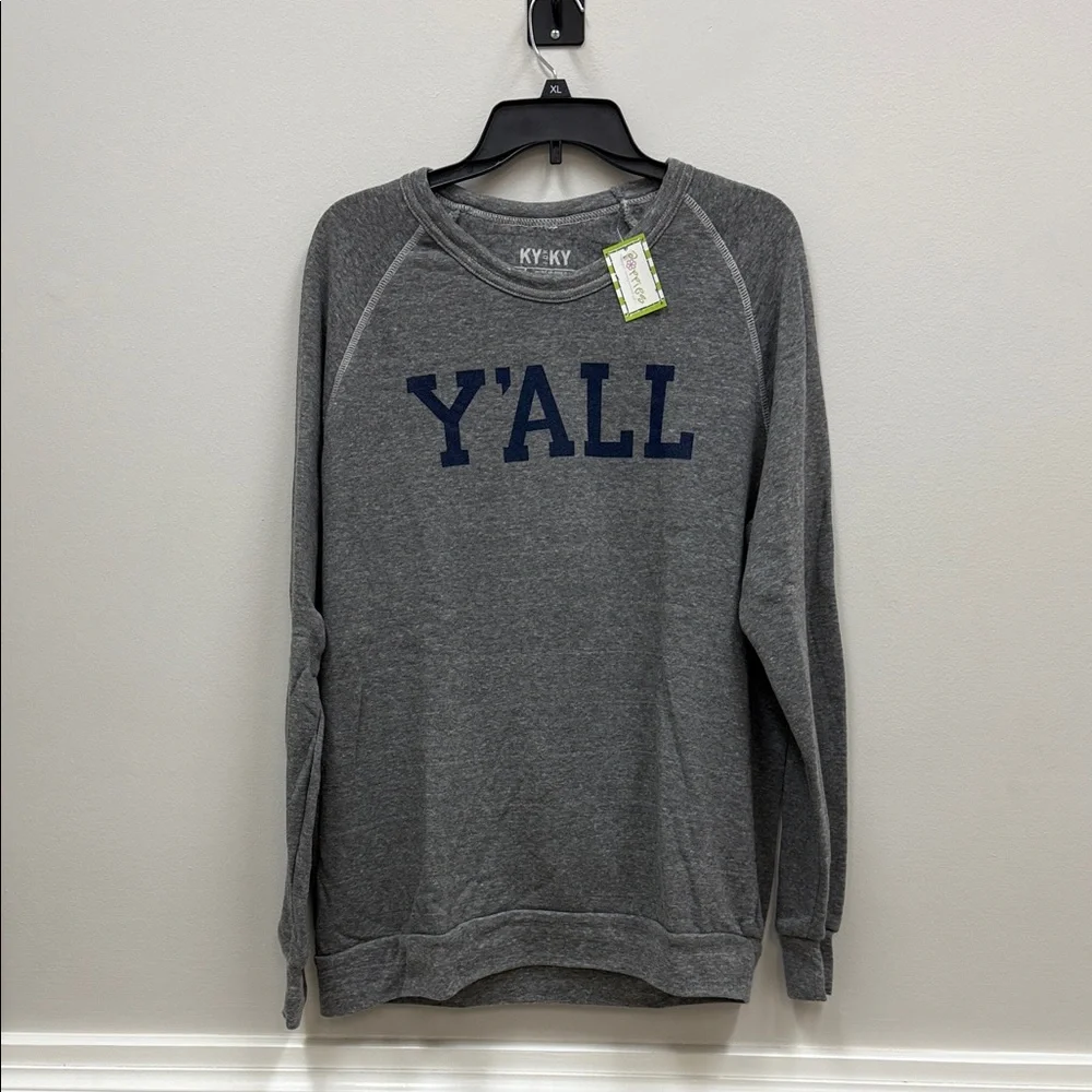 NWT Ky For Ky Y’all Sweatshirt Gray Blue Womens Sz XL! - Picture 1 of 5